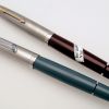 Parker "51"  Vac-fill pens in "uncatalogued" colors, the Navy Gray and Burgundy from the Aero era