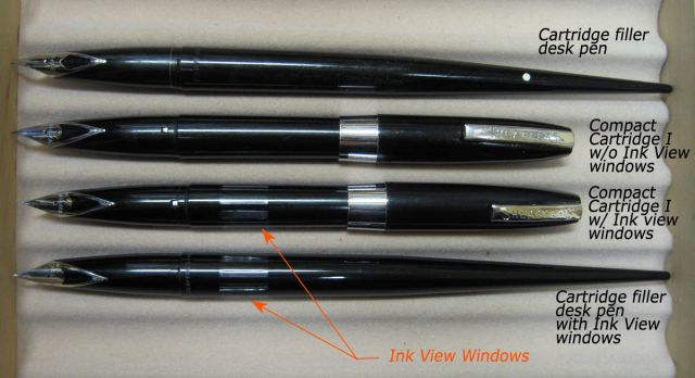 Annotated view of cartridge filler pens