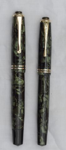 Danish MB 226 and 224 green marbled buttonfillers.